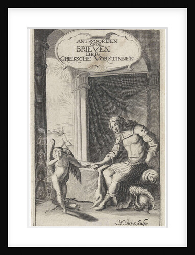 Greek warrior receives a letter from Amor by Jan Tielmans