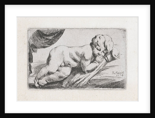 Reclining nude child by Jan Swart