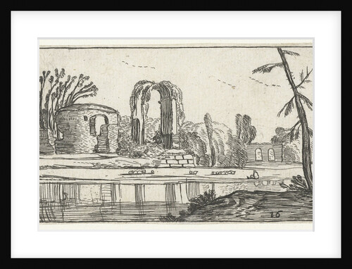 Ancient ruins in a river by Claes Jansz. Visscher II