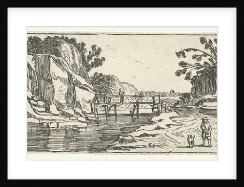 Rocky Landscape with riverwalk by Claes Jansz. Visscher II