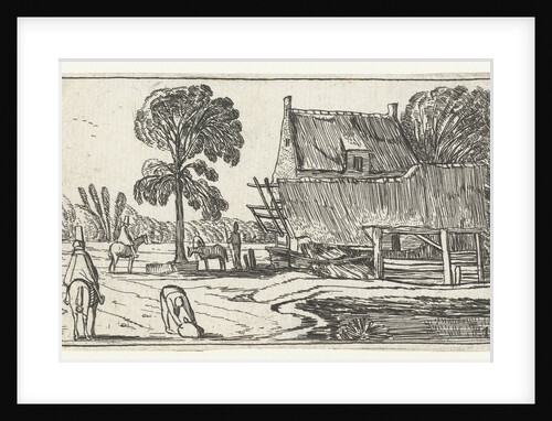 Horseman on path along a farm by Claes Jansz. Visscher II