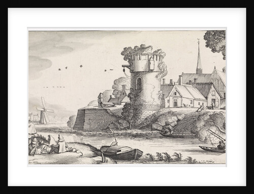 Watchtower on a river by Jan van de Velde II