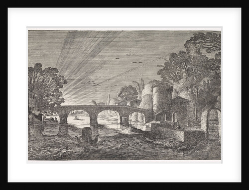 River view at sunset by Jan van de Velde II