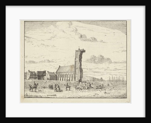 Collapsed tower at Egmond-aan-Zee, 1741 by Adriaan Spinder