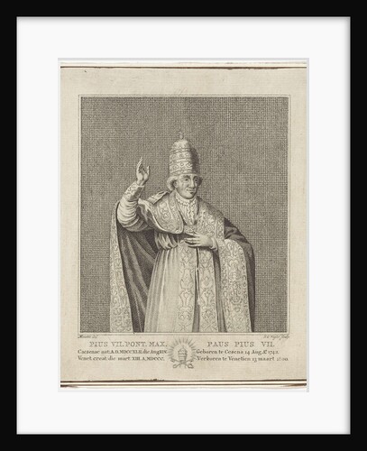 Portrait of Pope Pius VII by Jan Gerritsz. Visser