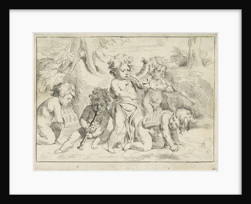 Five children playing music by Michiel Frans van der Voort