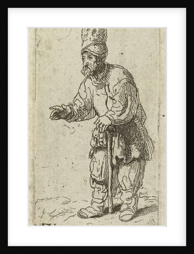 Beggar with high hat, Anthony de Vos by Rembrandt Harmensz. van Rijn