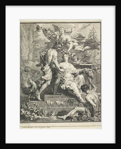 Trade Label of a Leiden cloth trade by Jan Wandelaar