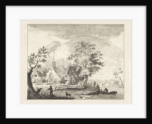 View of a town square by Henricus van der Winden