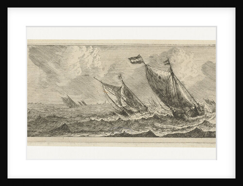 Ferries on a rough sea by Reinier Nooms