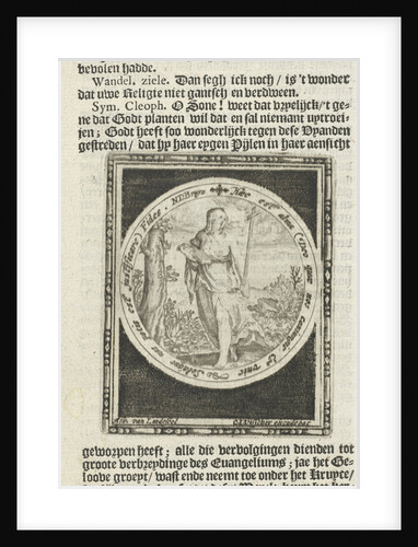 Faith with cross and bible in medallion by Nicolaes de Bruyn