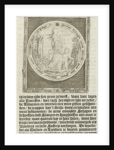 Love (Charity) with two children in locket by Nicolaes de Bruyn