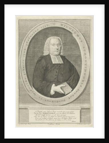 Portrait of the pastor Wilhelmus Schortinghuis, A. Durleu, Jurjen Spandaw by J. Bolt