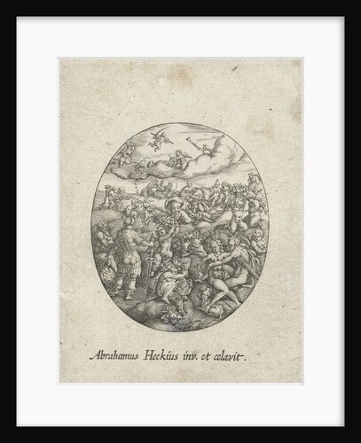 Oval with the Olympian gods in the clouds by Christoffel van Sichem I