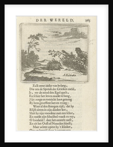 Man sneaks a porcupine by Arnold Houbraken