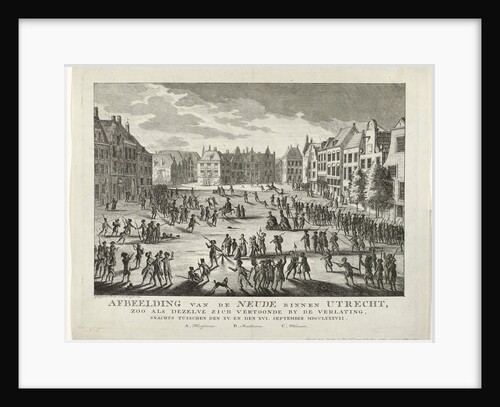 Patriots leave the Neude in Utrecht, 1787 by Johannes Jelgerhuis