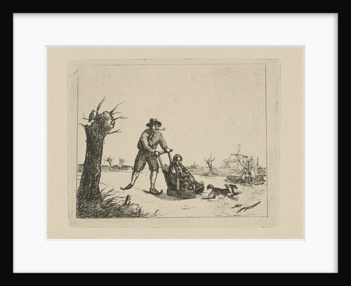 Winter landscape with skater by David van der Kellen II