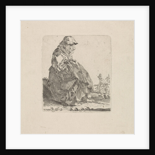 Sitting old woman by J. Moxser