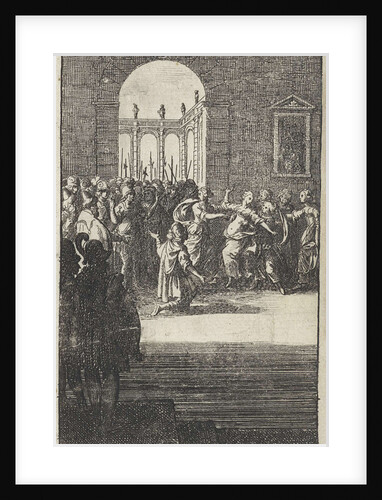 Soldier kneeling before a woman by Gerrit van Goedesberg