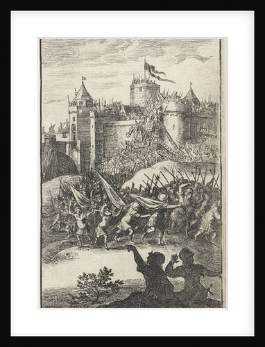soldiers storming a castle by Gerrit van Goedesberg
