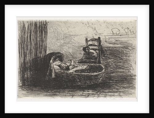 Child in cradle by Jozef Israëls