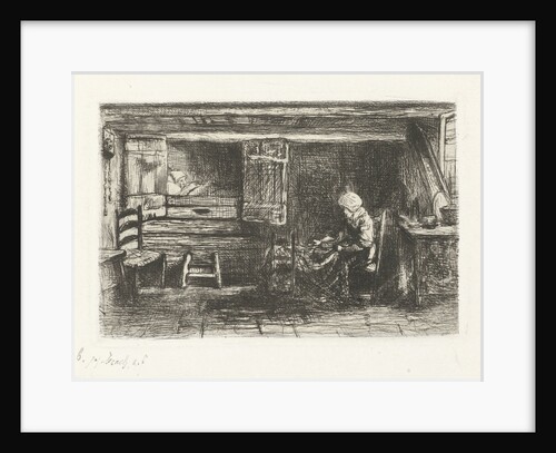 Two figures in an interior by Jozef Israëls