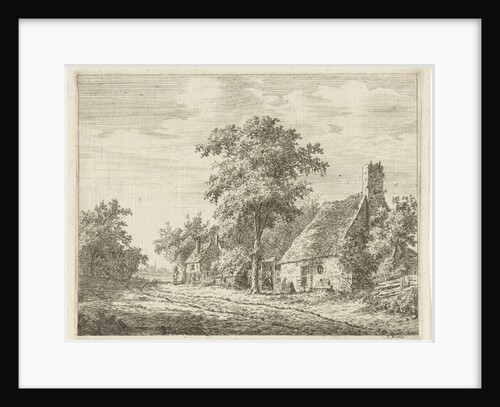 Two houses along a road by Adrianus Serné