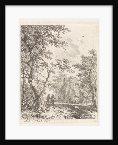 Two hikers on a farm by Leendert Overbeek