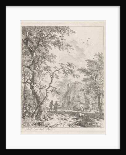 Two hikers and a farm by Leendert Overbeek