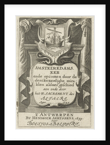 Title page with the weapon with the cargo ship by Hendrik Aertssens