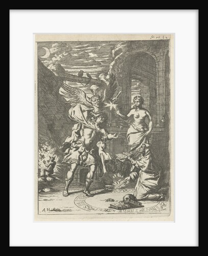 Warrior near a witch by Arnold Houbraken