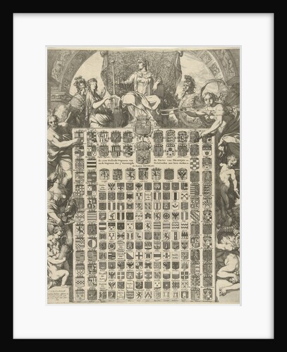 Gender Arms of Prince William III in an allegorical frame by Jacobus Robijn