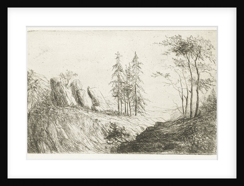 Mountain landscape with trees by Willem Matthias Jan van Dielen
