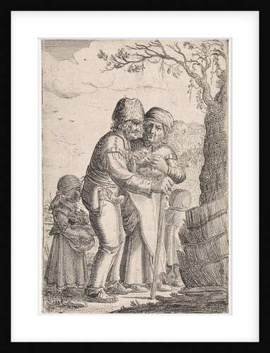 Farmer Couple and three children in a tree by Anonymous