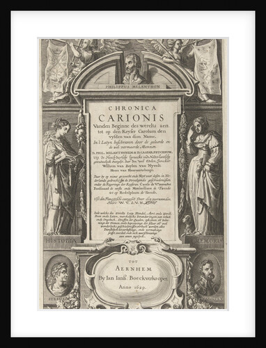 Title Page For Chronica Carionis P. Melanchthon, Isaeck van Aelst by Jan Jansz