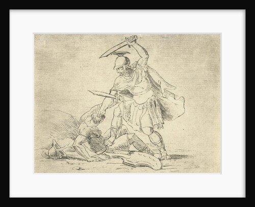Two Roman soldiers fighting each other, Antonis Aloisius by Emanuel van Bedaff