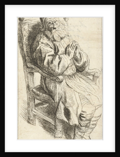 Old man sitting in an armchair by Salomon Koninck