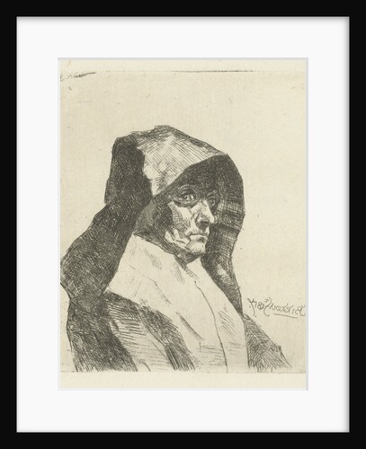 Bust of woman with hat by Jan Bikkers