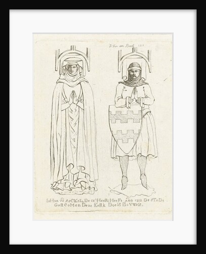 Pictures of Jan van Arckel and his wife at their tomb in the Grote Kerk in Gorinchem by Workshop of D. van den Bosch