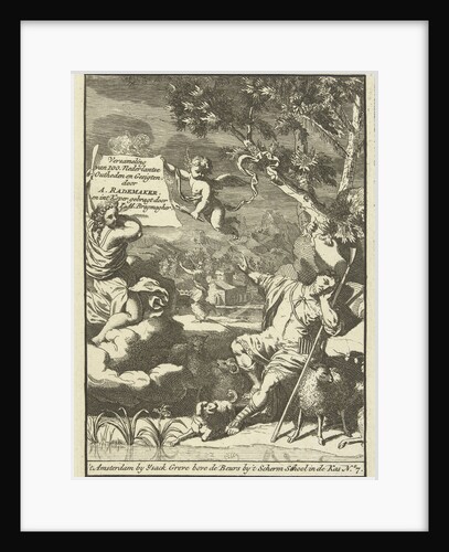 Arcadian landscape with a shepherd with a stream by Ysack Greve