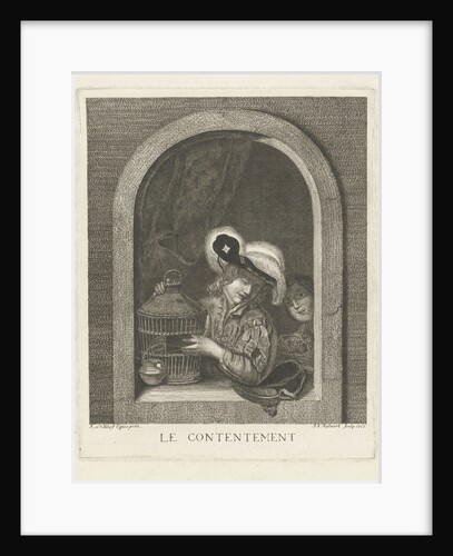 Boy with birdcage by Joannis Jacobus Bijlaert