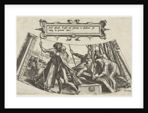 The Meeting of Jacob and Rachel at the well by Julius Goltzius