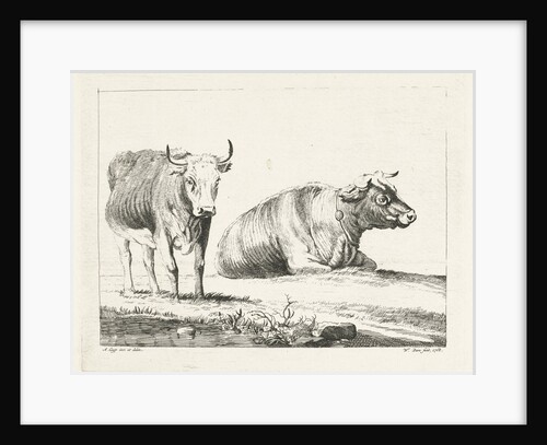 Upright and laying cow by Wouter Dam