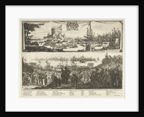 Departure of William III and his fleet from Hellevoetsluis with troops and spectators on the beach and in the dunes by Dancker Danckerts