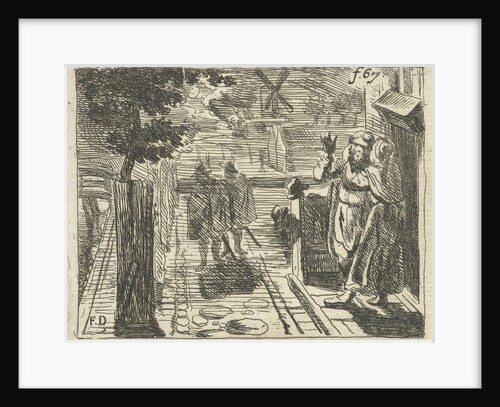 Woman embraces man house on canal by Francoys Dancx