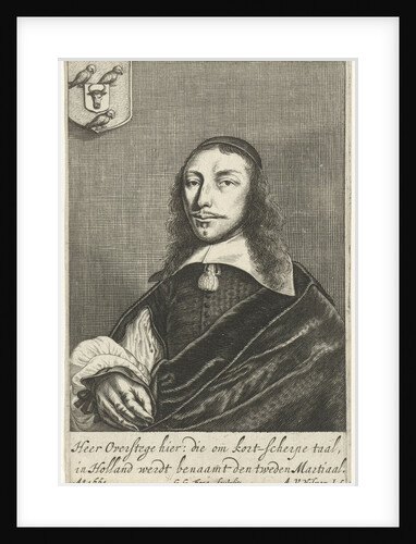 Portrait Dortse poet Cornelis van Overstege, Dordrecht by Gerrit Gerritsz van Fenaem