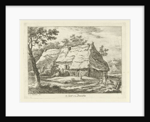 Woman with child at a farm by Carel Lodewijk Hansen