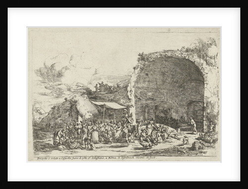 Festivities at the ruins of the cave of the nymph Egeria by Jan van Ossenbeeck