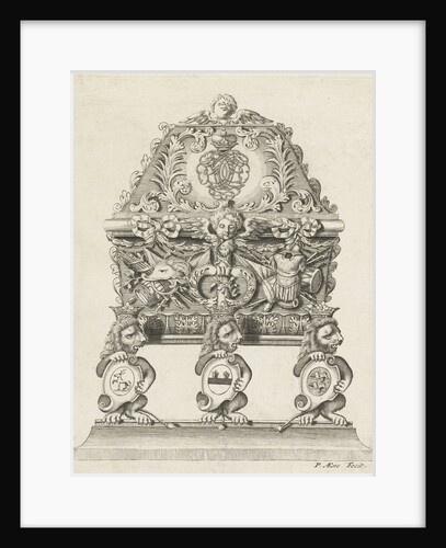 Sarcophagus Hendrik Casimir II: foot decorated with wapentrofeëen by Anonymous