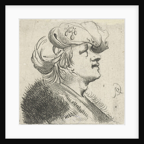 Head of a young man with a pearl turban on his head by Pieter Jansz. Quast